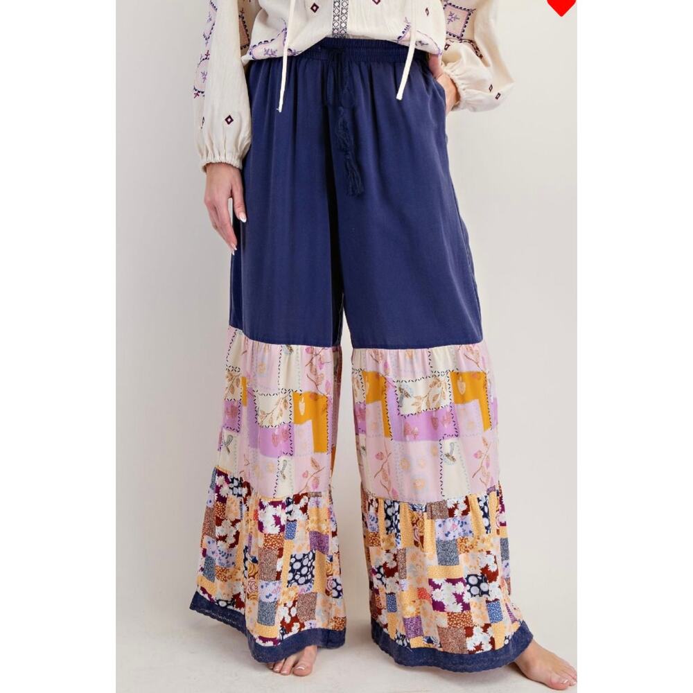 Easel Mixed Print Woven Pants - Plus Size 1X - 3X - Picture 4 of 5